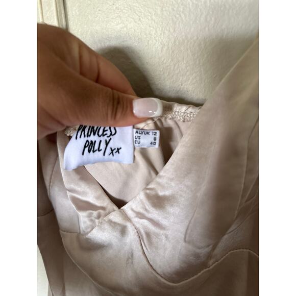 Princess Polly Stargazing Mini Dress Champagne Sz 8 - Picture 2 of 5